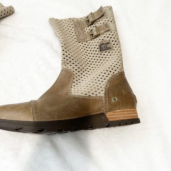 SOREL Major Pull-on Perforated Distressed leather boots Women's Size 7.5 taupe - Picture 7 of 10